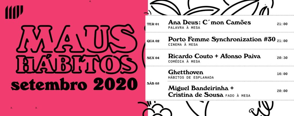 AGENDA LGBT PORTO MAUS HÁBITOS SETEMBRO 2020