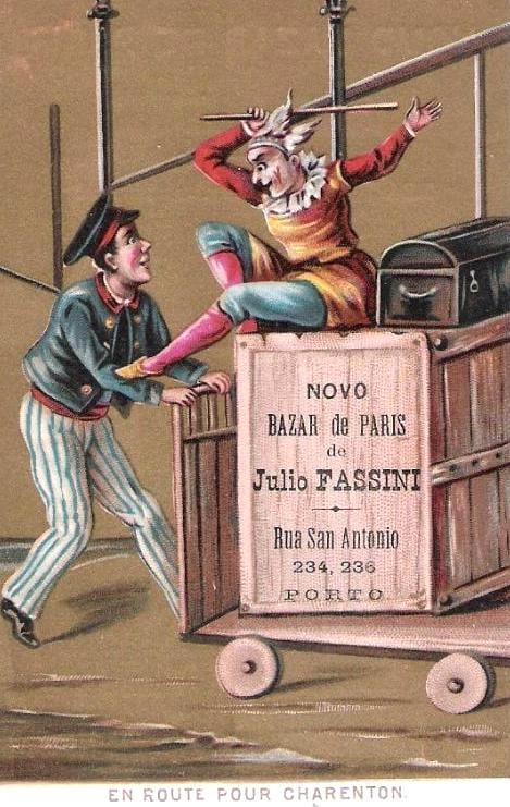 Bilhete-postal publicitário do Bazar de Paris, c.1905.