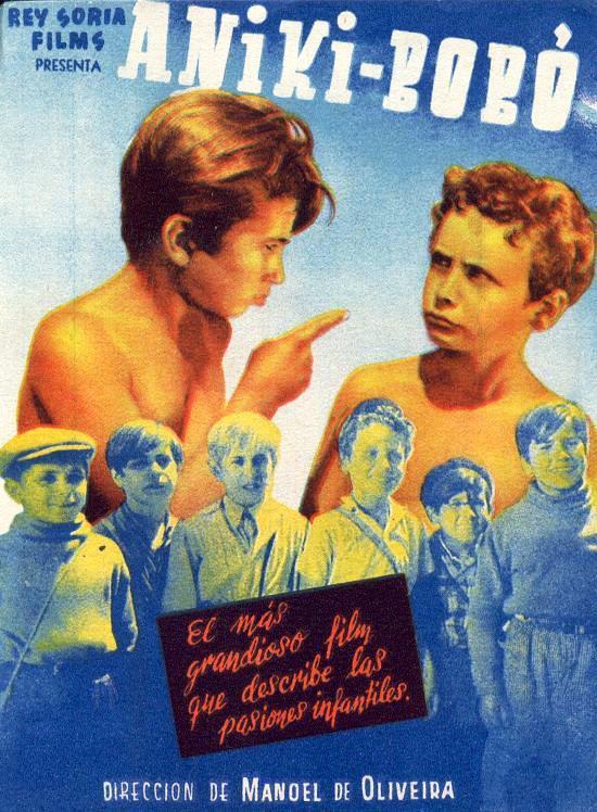Cartaz espanhol do Aniki-Bobó, filme de Manoel de Oliveira, de 1942.