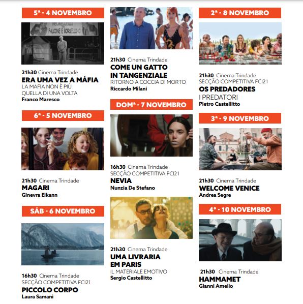 Programação Festival de cinema italiano porto