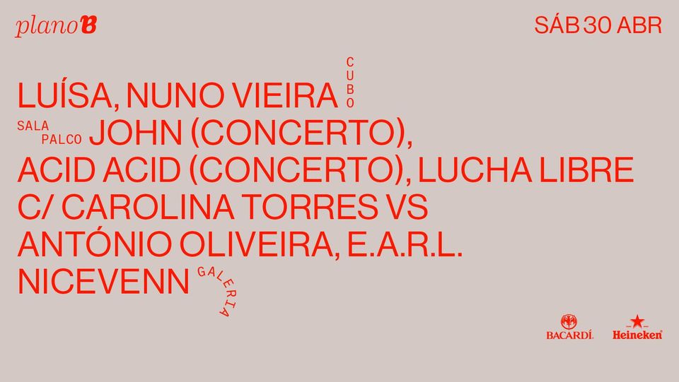 Luísa, Nuno Vieira, JOHN, Acid Acid, Carolina Torres vs António Oliveira, E.A.R.L., Nicevenn
