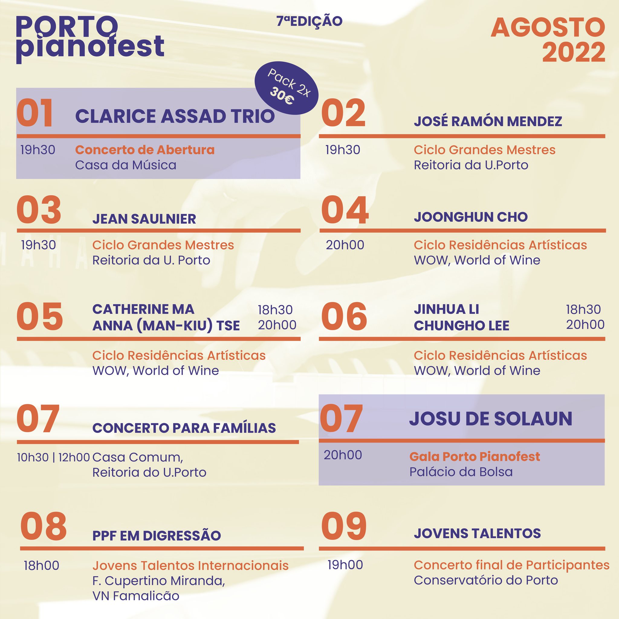 Porto Pianofest regressa em agosto com estreias internacionais, workshops e masterclasses por toda a cidade