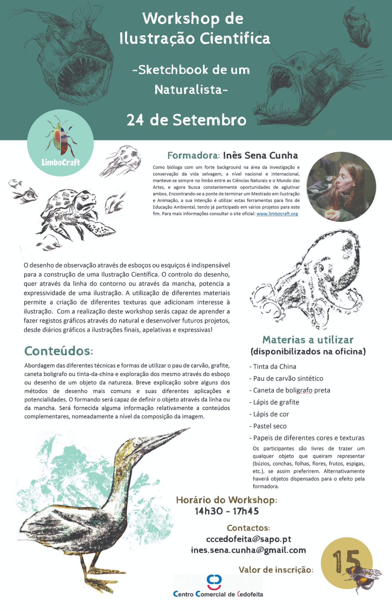 Workshop de Ilustração Cientifica - Sketchbook de um Naturalista Inês Sena Cunha