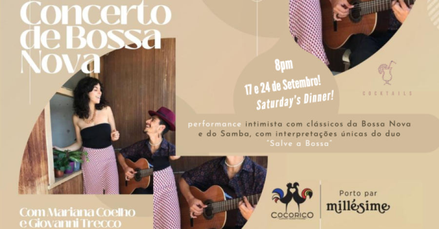Concerto de Bossa Nova no Cocorico com Giovanni Trecco e Mariana Coelho