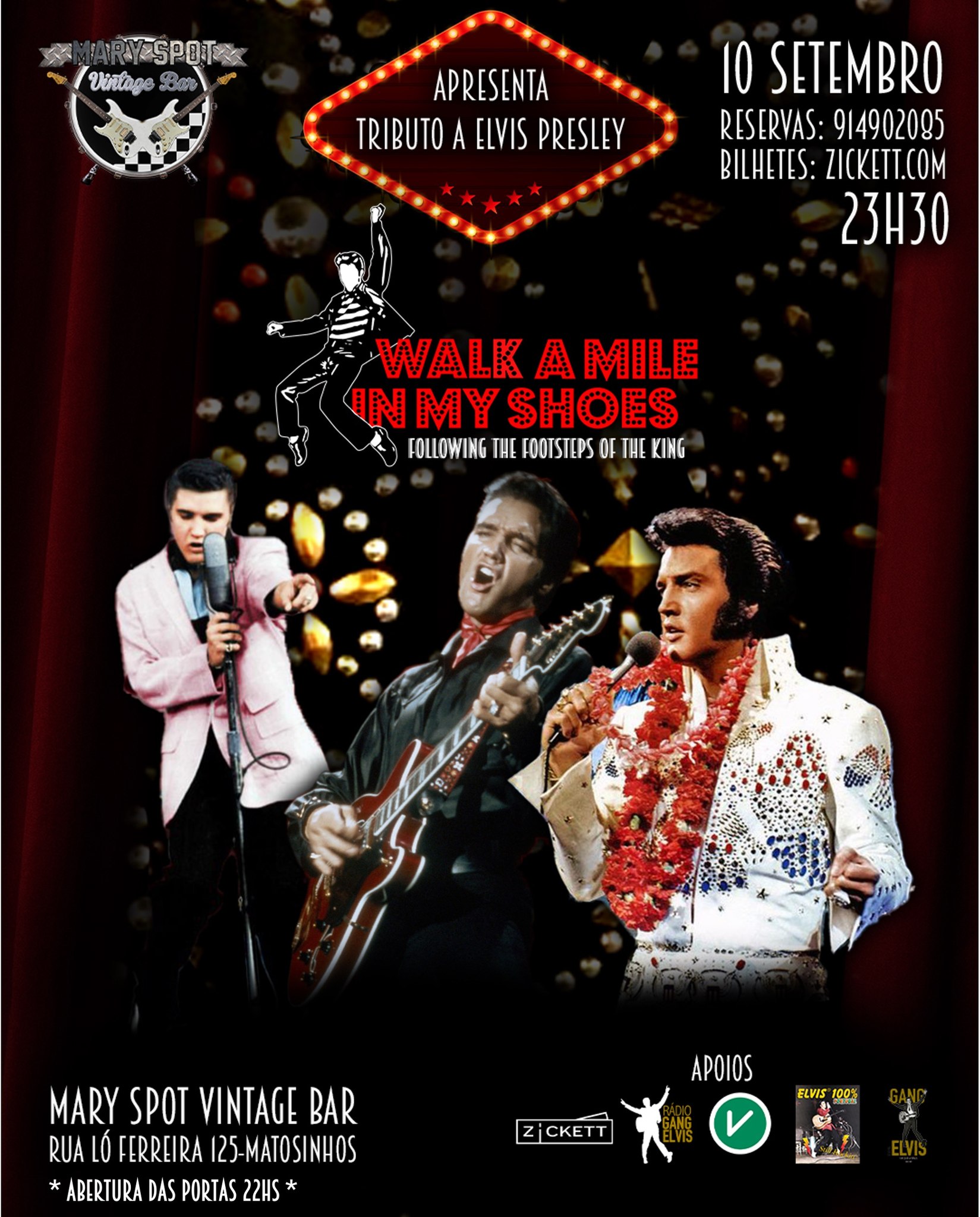 WALK A MILE IN MY SHOES - Tributo Elvis Presley @ Mary Spot Vintage Bar - Matosinhos