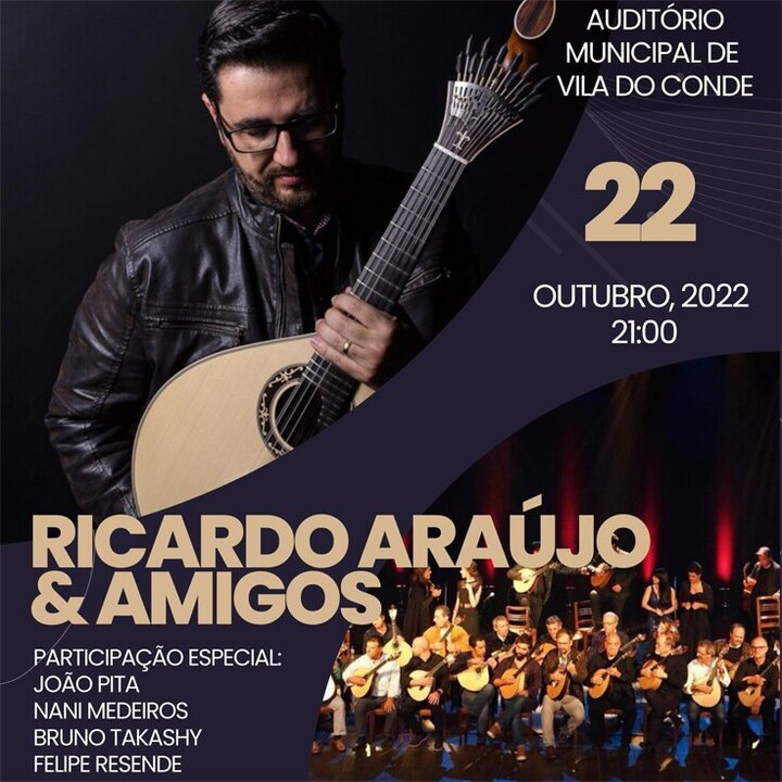 Concerto de guitarra portuguesa e viola caipira com Ricardo Araújo & Amigos