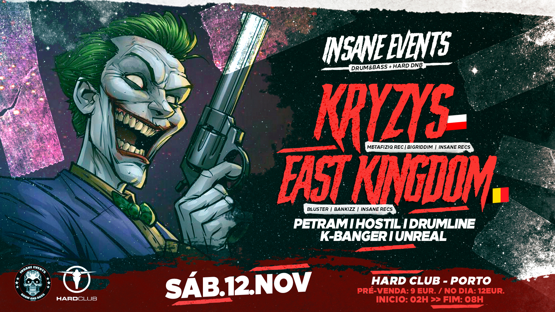 INSANE EVENTS invites KRYZYS EAST KINGDOM Hard Club - Porto