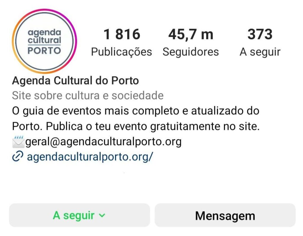 Segue a Agenda no Instagram!