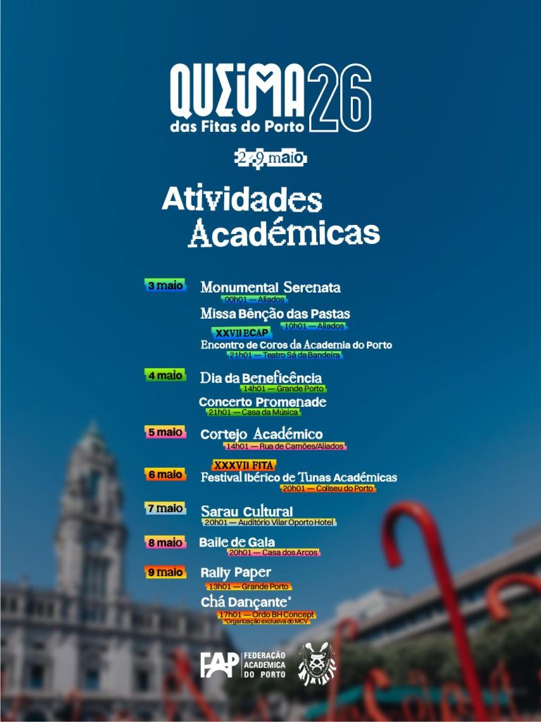 Atividades académicas Queima das fitas porto 2026