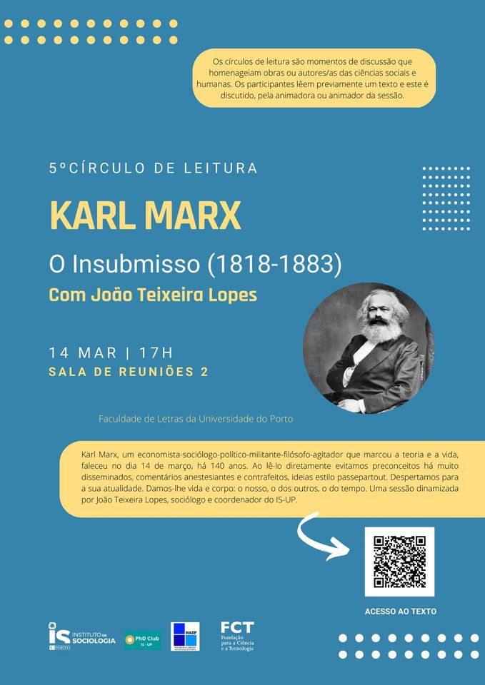 5º Círculo de Leitura Karl Marx o insubmisso