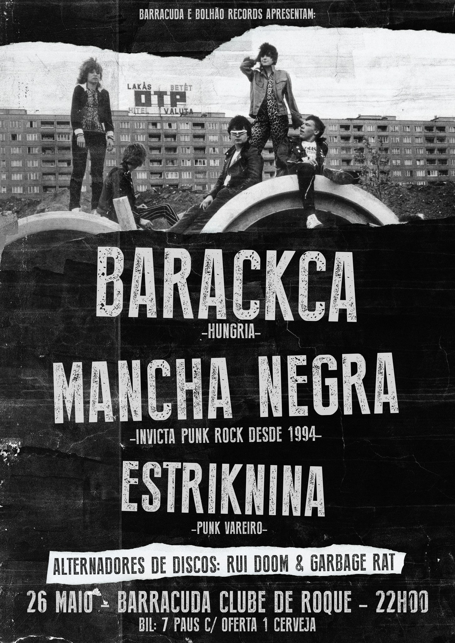 PUNK: Barackca (Hungria) + Mancha Negra + Estriknina - BARRACUDA, PORTO