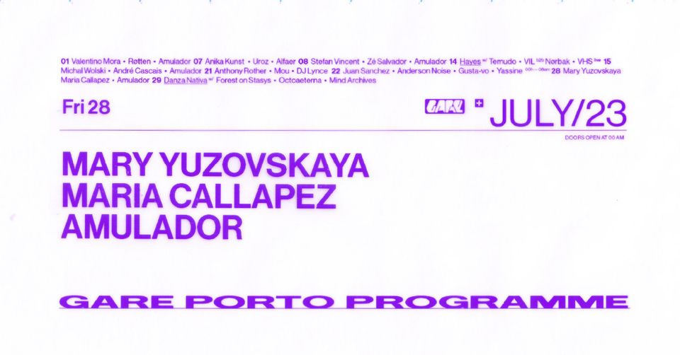 Mary Yuzovskaya + Maria Callapez + Amulador - Gare Porto