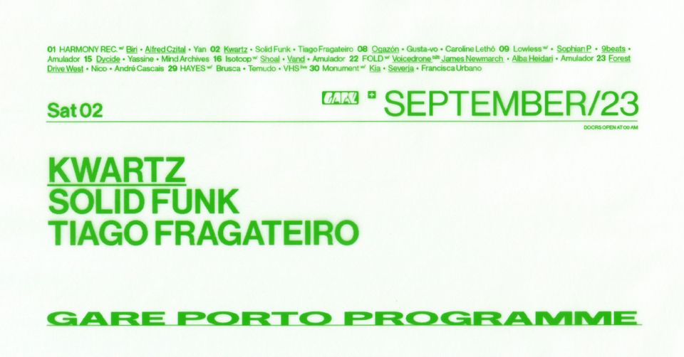 Kwartz + Solid Funk + Tiago Fragateiro