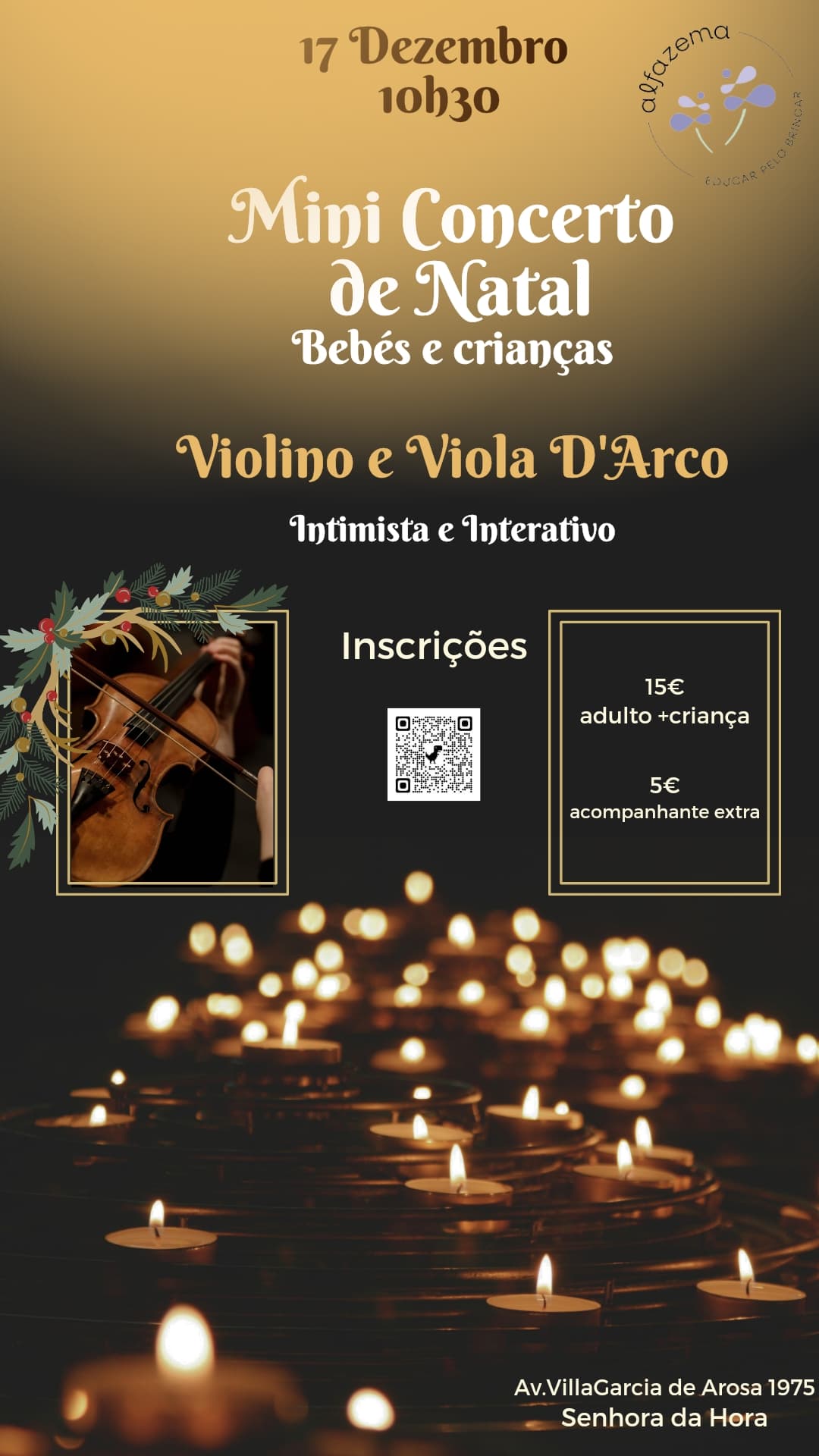 Mini Concerto de Natal para bebés e crianças, em Violino