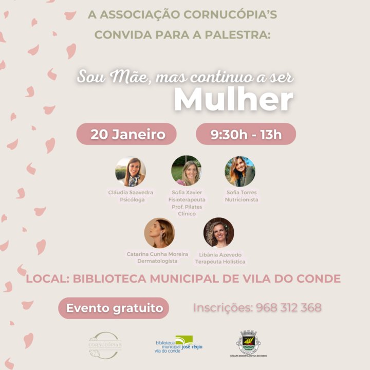 Palestra 'Sou Mãe, mas continuo a ser MULHER' na Biblioteca Municipal