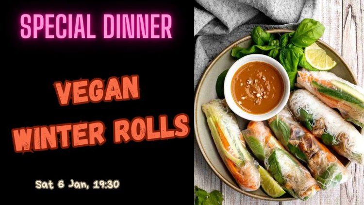 Special dinner Vegan winter rolls