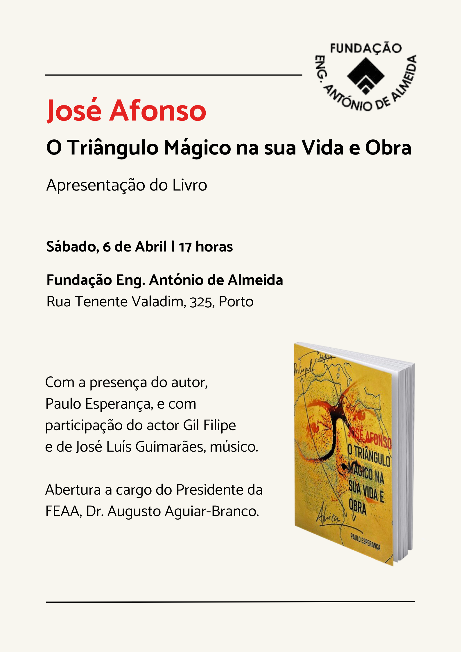 APRESENTAÇÃO DO LIVRO | JOSÉ AFONSO: O TRIÂNGULO MÁGICO NA SUA VIDA E OBRA