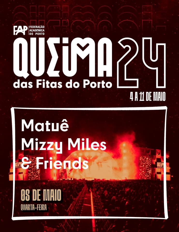 Cartaz dia 08 Queima das fitas do Porto 2024