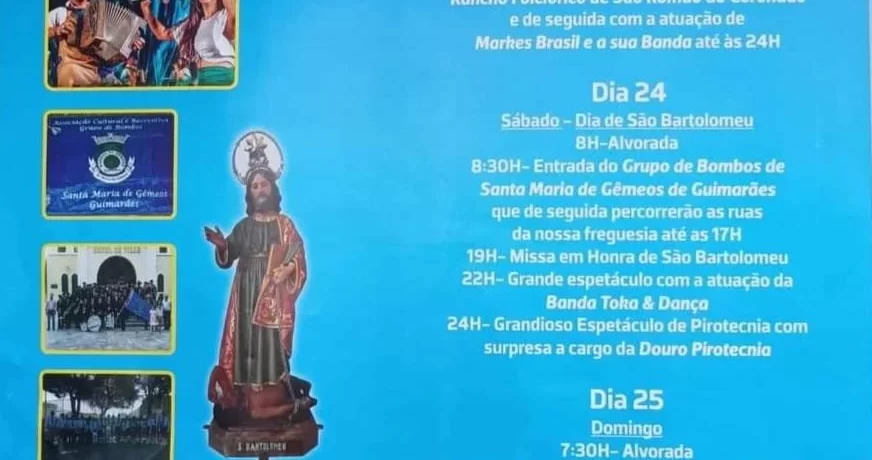 Festa de São Bartolomeu 2024 - São Romão do Caronado
