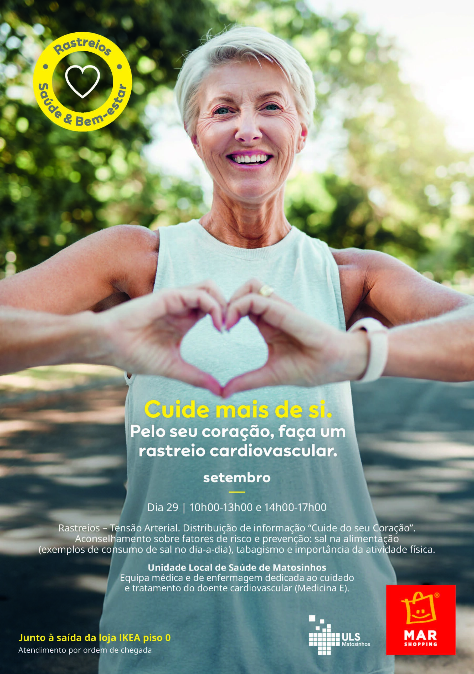 Dia Mundial do Coração (29 setembro): Rastreios cardiovasculares e ações de sensibilização para fatores de risco