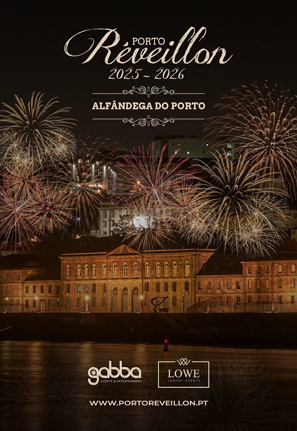 PORTO RÉVEILLON 2025/26 (13ª EDIÇÃO) Réveillon Classificação: M/18 anos Notas Informação adicional: Abertura de portas para Jantar: 20h00 Abertura de portas para Festa: 23h00 Dress code: casual chic / elegante e deverá ser cumprido, reservando-se a organização o direito de negar a entrada mediante incumprimento desta norma Preçário: BILHETE - JANTAR ( Sala Douro - Piso 2 Nascente) Informações e Reservas (+351) 911 021 939 / 22 2081723 booking@gabba.pt / www.portoreveillon.pt BILHETE - FESTA (Sala do Arquivo) (Acesso a 2 Pistas, com 3 Bebidas de Oferta) Campanha de Lançamento: 20 € ESGOTADO 1º Fase - Pré-Venda até dia 24/11: 22,50€ 2º Fase - Pré-Venda de 25/11 a 08/12: 25,00€ 3º Fase - Pré-Venda de 09/12 a 15/12: 27,50€ 4º Fase - Pré-Venda de 16/12 a 22/12: 30€ 5º Fase - Pré-Venda de 23/12 a 25/12: 32,50€ 6º Fase - Pré-Venda de 26/12 a 28/12: 35€ 7º Fase - Pré-Venda de 29/12 a 30/12: 37,50€ 8º Fase - Pré-Venda de 31/12: 42,50€ No dia do evento a partir das 23h00, na bilheteira do evento, caso ainda haja bilhetes, o valor mínimo será de 50 € - Bilhete inclui acesso à festa, oferta de 3 bebidas e oferta de um flute de espumante até 00h00. - Acesso a 2 Pistas / Salas (Sala do Arquivo - Main Room e Sala das Ribeiras - Flashback Room): BILHETE - FESTA - ZONA VIP (Sala do Arquivo) (FESTA acesso a 2 Pistas + ZONA VIP – Main Room, com 3 Bebidas de Oferta) Campanha de Lançamento: 40 € ESGOTADO 1º Fase - Pré-Venda até dia 24/11: 50€ 2º Fase - Pré-Venda de 25/11 a 08/12: 55€ 3º Fase - Pré-Venda de 09/11 a 15/12: 60€ 4º Fase - Pré-Venda de 16/12 a 22/12: 65€ 5º Fase - Pré-Venda de 23/12 a 25/12: 70€ 6º Fase - Pré-Venda de 26/12 a 28/12: 75€ 7º Fase - Pré-Venda de 29/12 a 30/12: 80€ 8º Fase - Pré-Venda de 31/12: 90€ No dia do evento a partir das 23h00, na bilheteira do evento, caso ainda haja bilhetes, o valor mínimo será de 100 € - Bilhete inclui acesso à festa pela porta VIP, oferta de 3 bebidas (Premium), oferta de 1 flute de Espumante até 00h30 e acesso à zona Vip; - Acesso à zona vip da Main Room, assim como acesso a 2 Pistas / Salas (Main Room, e Flashback Room); - Acesso a parque VIP pelo acréscimo de 15€. Sessões dez 31 qua 23:00 Alfândega Do Porto Porto 22,50€ a 50,00€ Comprar Descrição PORTO RÉVEILLON 2025/2026 Alfândega do Porto (13ª edição) A melhor e mais requintada passagem de ano na cidade do Porto. A Gabba organiza a 13ª edição do melhor evento de final de ano na cidade do Porto. Depois do excecional sucesso das edições anteriores, a Alfândega do Porto acolhe novamente o Porto Réveillon, em pleno centro histórico e tendo o Rio Douro como cenário. Um local emblemático, cheio de história, requinte e cultura. O evento recebe público de diversas cidades portuguesas e turistas dos quatro cantos do Mundo. Como nos anos anteriores o evento apresenta performances inovadoras, surpreendentes e mágicas. A música fica a cargo dos melhores DJ nacionais. Ao longo da noite vai passar pela pista 80’s & 90’s, brazilian sounds, world music, house classics e house comercial. Porto Réveillon apresenta-se como a maior e mais requintada passagem de ano da cidade do Porto, cheia de momentos mágicos, diversão e glamour. O edifício da Alfândega do Porto tem uma tipologia neoclássica, construído no âmbito da linha anglo-palladiana, no século XIX, segundo projecto do engenheiro Jean F. G. Colson. Apresenta duas fachadas, uma virada para o Douro e outra para a cidade. De salientar as soluções estruturais que recorreram à utilização do ferro em conjugação com outros materiais – pedra, tijolo ou madeira – consoante a funcionalidade dos diferentes espaços. Em 1987 foi decidida a instalação no edifício do futuro Museu dos Transportes e Comunicações, para a sua instalação, foram desenvolvidas obras de restauro e adaptação, de acordo com o projecto do arquitecto Eduardo Souto Moura. A Associação para o Museu dos Transportes e Comunicações (A.M.T.C) gere também um Centro de Congressos, distribuído pelos vários espaços do Edifício da Alfândega Nova do Porto. INFORMAÇÕES GERAIS - Morada: Alfândega do Porto Rua Nova da Alfândega, 4050-430 Porto - Data: 31 de Dezembro 2025 - Dress code: Casual chic / Elegante / Formal Deverá ser cumprido, reservando-se a organização o direito de negar a entrada mediante incumprimento desta norma. - Horário: Abertura de portas para jantar: 20h00 Início do jantar: 21h00 (o horário será cumprido impreterivelmente) - Abertura de portas para festa: 23h00 Encerramento: 06h00 - Campanha de lançamento limitado ao stock existente - Reservas válidas durante 48 Horas - Estacionamento limitado aos lugares disponíveis - Não é permitido menores de 18 Anos na Festa. Os menores de 18 anos que se encontrem no jantar, no final do mesmo, têm que se dirigir para o espaço indicado para os menores - uma sala isolada acusticamente e apenas com acesso para os pais dos menores - Serviço de babysitter durante o evento (Grátis para clientes de jantar + festa), das 22h30 às 6h00, para crianças com idade superior a 3 anos - As restrições alimentares e/ou opções vegetarianas deverão ser comunicadas no momento da reserva - Recomendamos que compareçam cedo para o jantar (20h) e para a festa (23h00) visto que se trata de uma noite com muita afluência na baixa da Cidade do Porto - As mesas de jantar são redondas, têm capacidade para 10 ou 12 pessoas. Caso o grupo seja inferior a esse número, terá de partilhar a mesa com outros convidados; - Os copos de vidro não podem transitar do jantar para o espaço da festa; - Os convidados não deverão deixar os seus pertences nas mesas de jantar; - Sugerimos o pagamento em dinheiro, visto que nesta noite é prática haver anomalias com o pagamento de Multibanco devido à falha de comunicação no sistema; - Bengaleiro para clientes de Jantar na receção da entrada da Alfândega (2€ por peça) e para clientes de Festa (2€ por peça) - Existe máquina de tabaco e zona própria para fumadores POLÍTICA DE DEVOLUÇÕES OU CANCELAMENTOS DE BILHETES 1. Não se efetuam trocas e/ou devoluções de compras feitas, excepto no caso do evento ser cancelado. 2. No caso de o evento ser cancelado, adiado e seja solicitada a devolução do valor da compra efetuada, devem solicitar o reembolso à empresa emissora do bilhete. As empresas emissoras dos bilhetes não procedem ao reembolso dos custos de operação e/ou de custos de envio da compra caso existam.