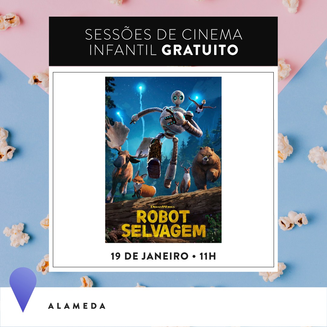 Ano Novo, filmes novos: “The Wild Robot” exibição gratuita no Alameda Shop&Spot