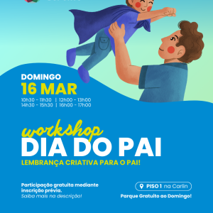 Workshop criativo para pais e filhos no Shopping Cidade do Porto