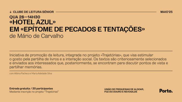 Clube de Leitura Sénior explora “Hotel Azul”, de Mário de Carvalho