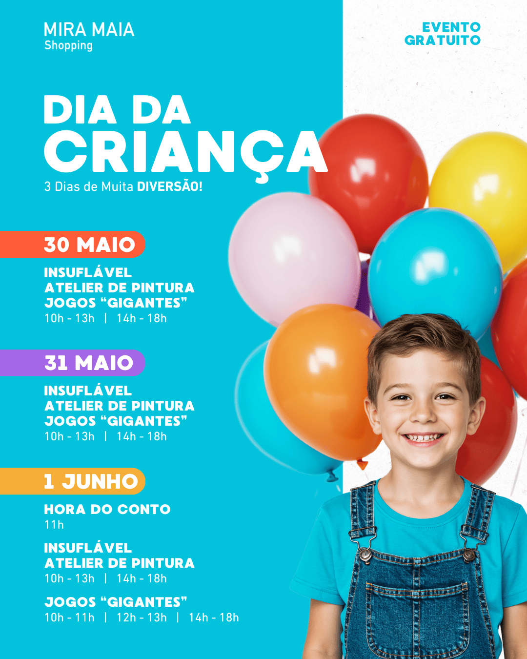 Jogos Gigantes, Contos e Pintura dão vida ao Dia Mundial da Criança no Mira Maia Shopping