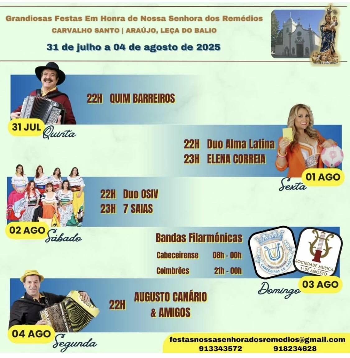 Festas de Nossa Senhora dos Remédios 2025 - Leça do Balio
