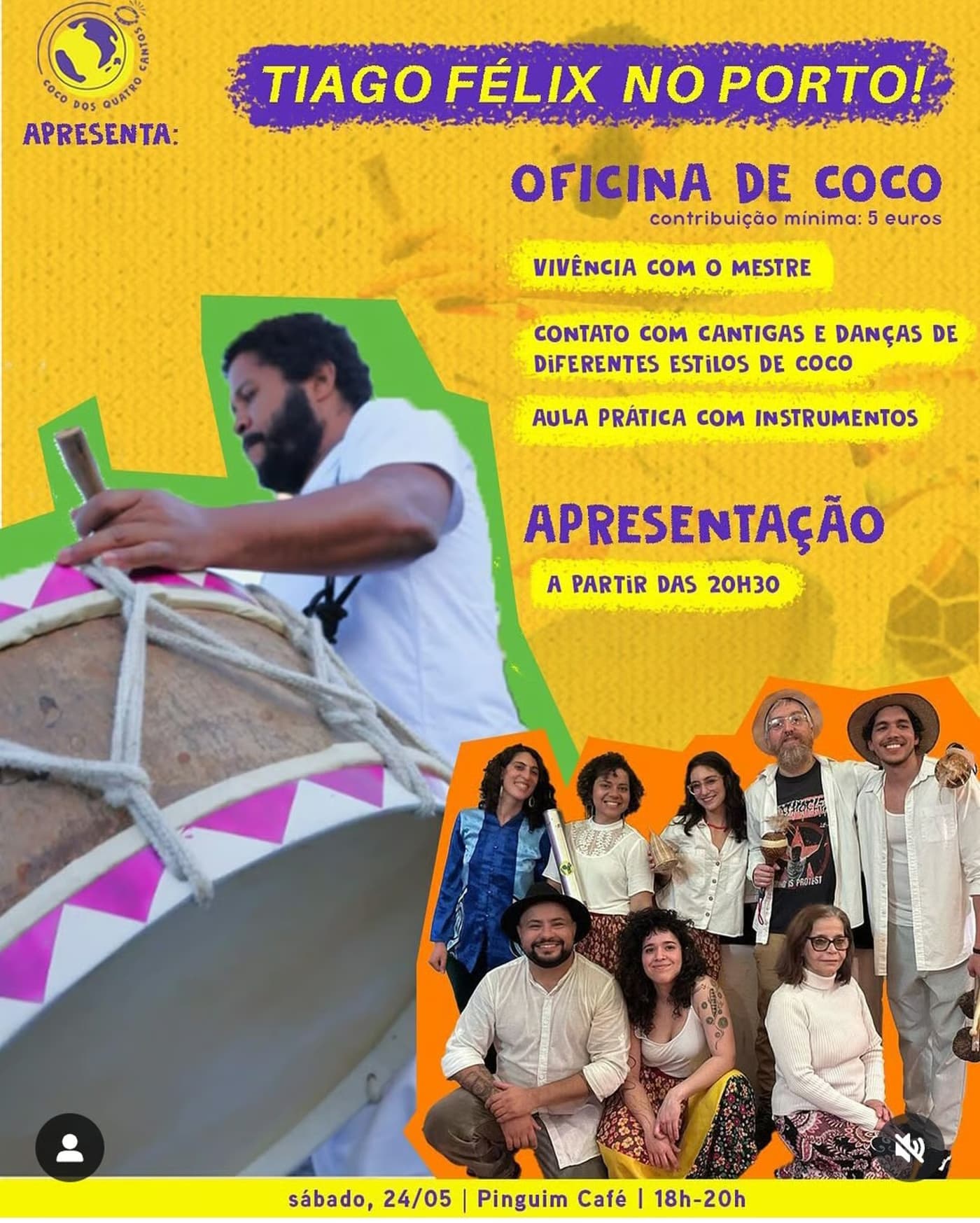 Oficina de Coco e concerto com Tiago Félix