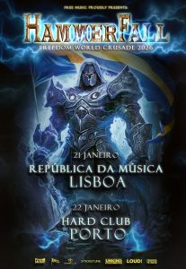 HammerFall em Porto | Freedom World Crusade 2026 no Hard Club