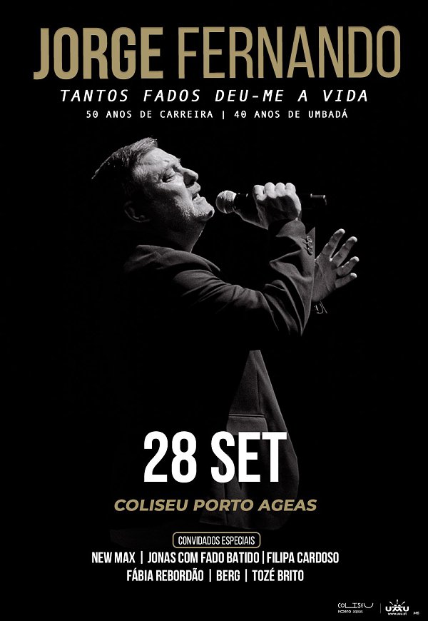 Jorge Fernando celebra 50 anos de carreira no Coliseu Porto Ageas