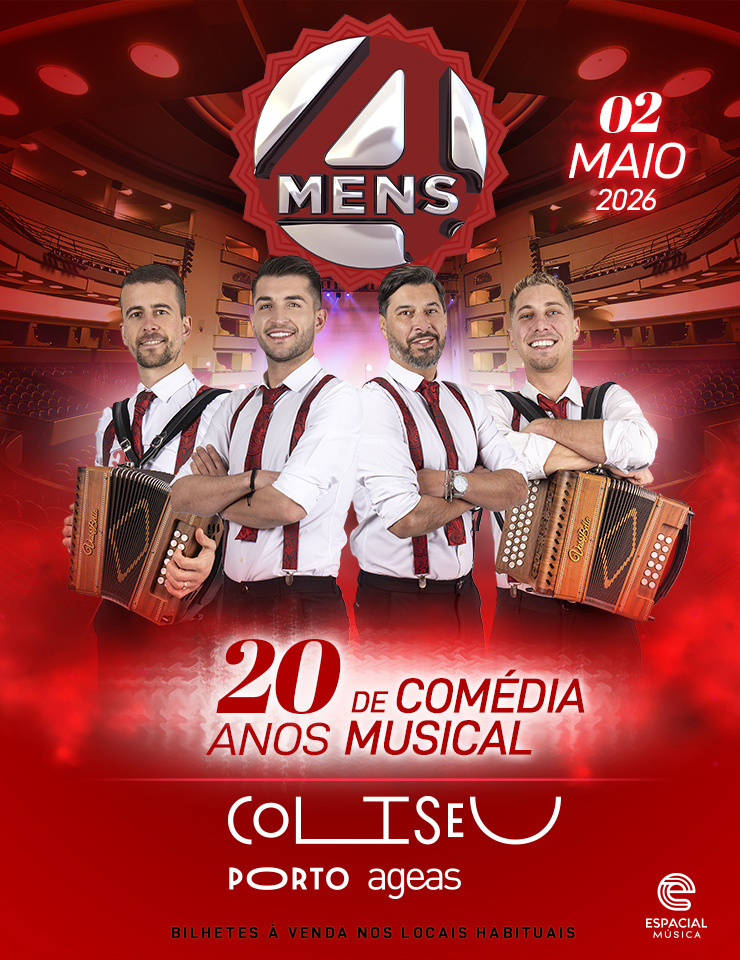 4Mens celebram 20 anos de comédia musical no Coliseu do Porto