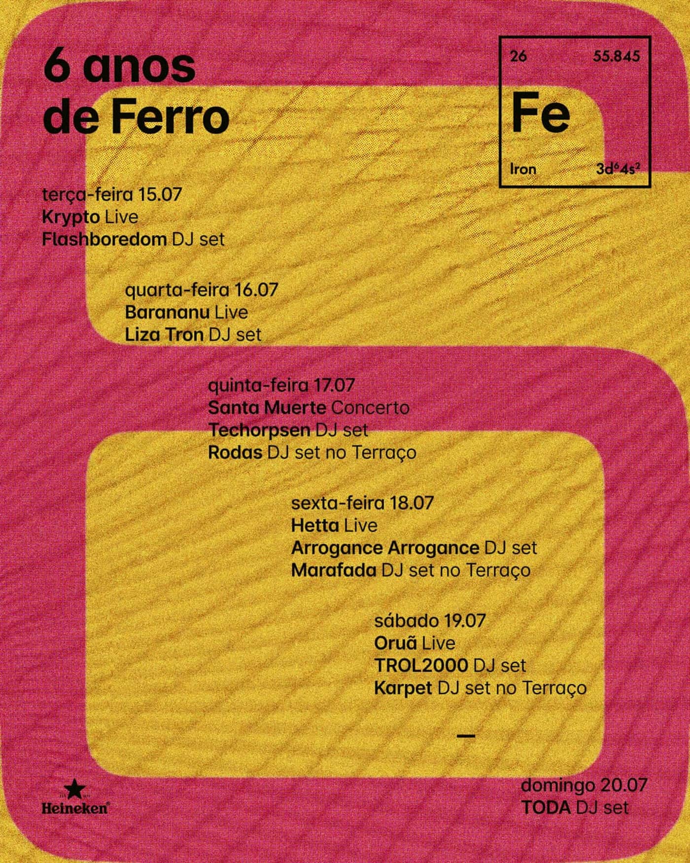 6 Anos de Ferro | 5 Dias de Concertos e DJ Sets com Entrada Livre