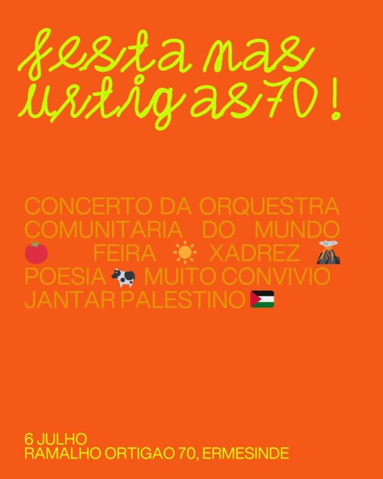 Festa nas Urtigas 70 | Celebração com Sabores da Palestina em Ermesinde