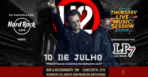 Tributo Acústico a U2 no Hard Rock Cafe Porto