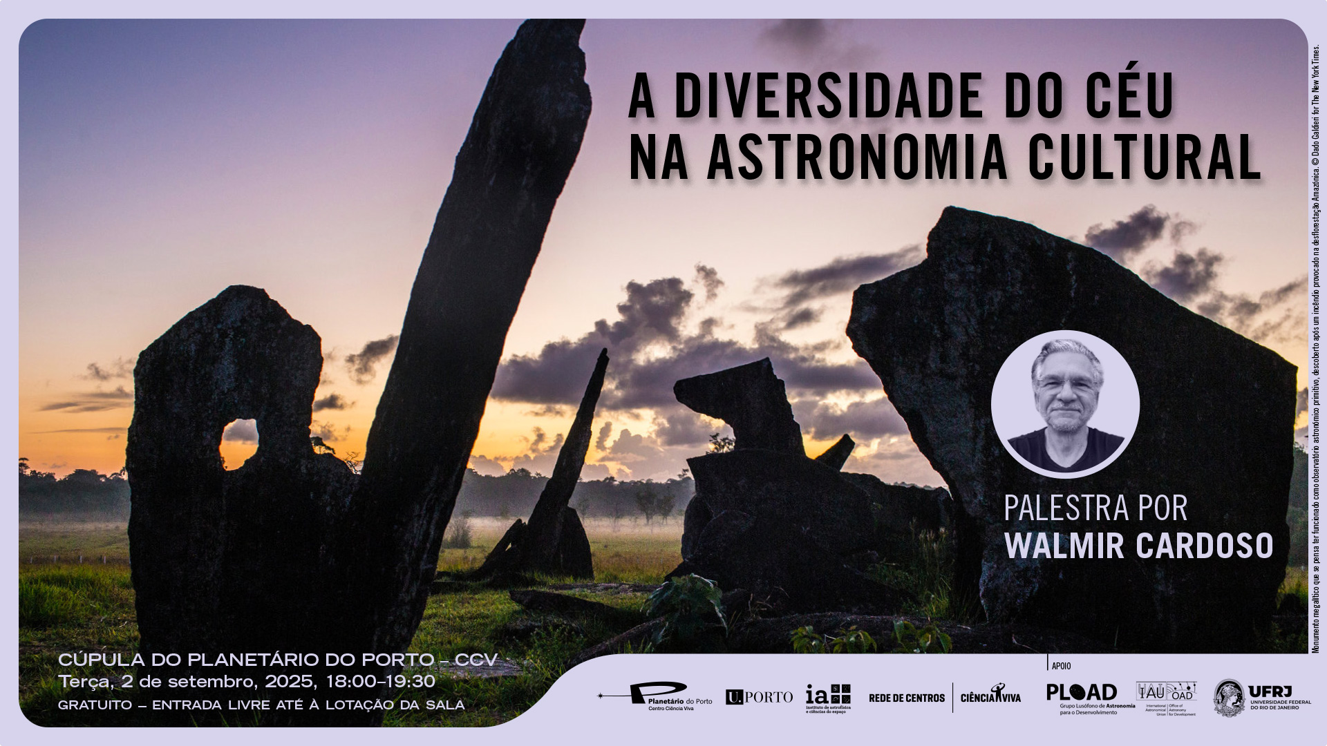 A diversidade do céu na Astronomia Cultural – palestra pública por Walmir Cardoso