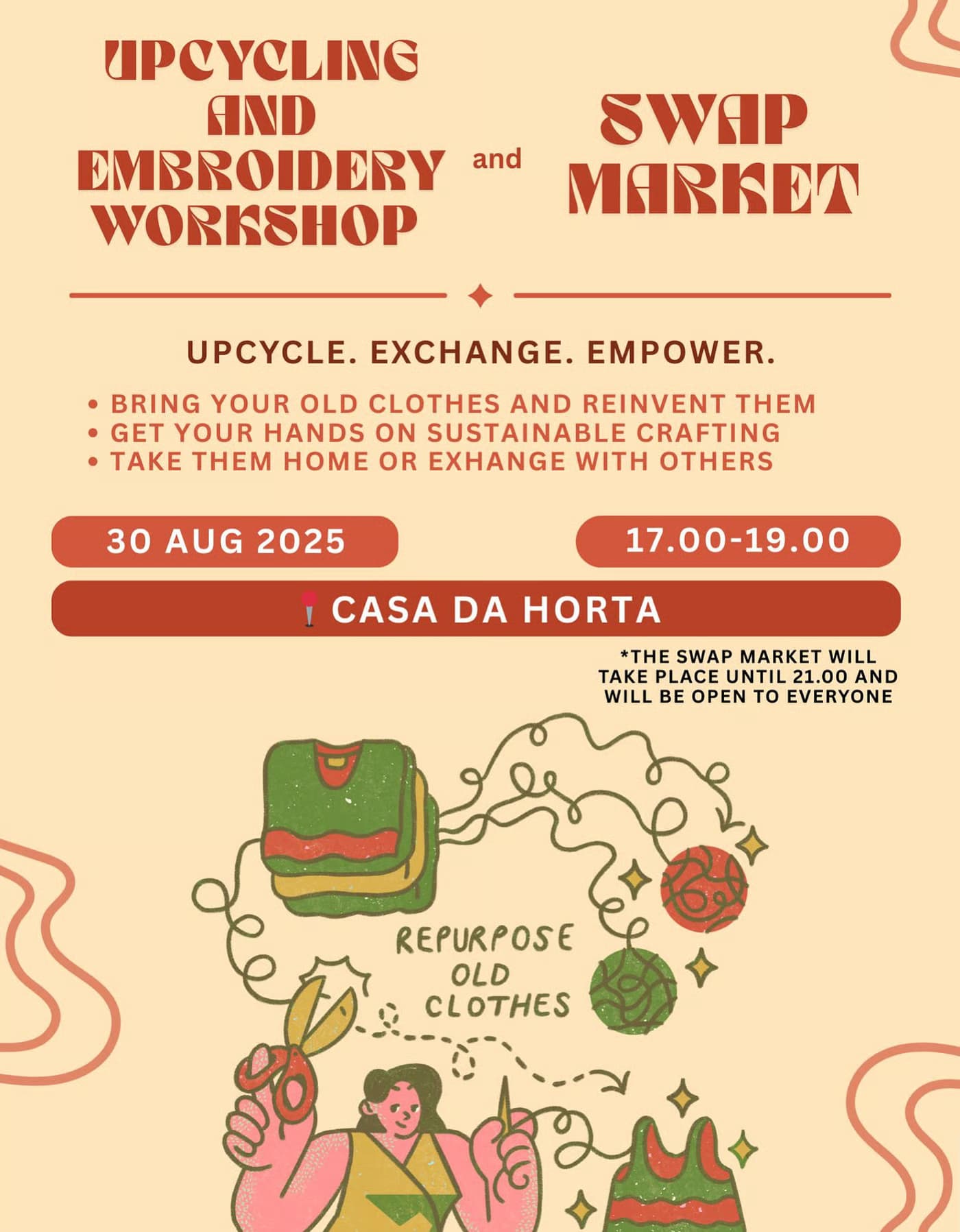 Oficina de Upcycling e Bordado + Mercado de Trocas