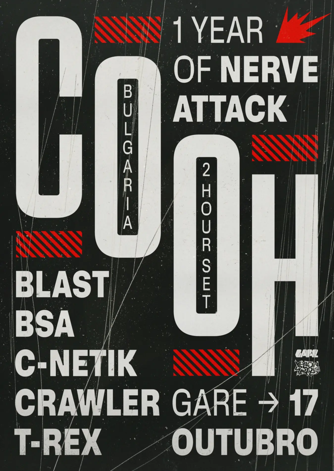 1YEAR OF Nerve Attack W/ COOH Local Gare Porto Rua da Madeira 182, 4000 Porto, Portugal Data sex, 17 de out de 2025 23:00 - 06:00 Promotor Nerve Attack Interessado 0 ̸ ̸ RA Tickets ̸ Programa Cooh (BG) - 2 Hours set Blast Bsa C-Netik Crawler T-Rex Partilhar Genres Drum & Bass Hardcore Porto-based promoter Nerve Attack celebrates its first anniversary at the iconic Gare Clube, reaffirming its commitment to the most underground and abstract sounds of Drum & Bass. Having already brought to Porto internationally acclaimed artists such as Raiden, Current Value, Dean Rodell, and Section 63, the promoter now presents a very special night with a headline guest: Cooh. The Bulgarian producer and DJ, a long-time favorite of the Portuguese crowd, returns with an exclusive 2-hour set, showcasing the unstoppable energy and refined productions that have made him a key figure in the fusion of Drum & Bass, Techno, and Hardcore. On the national front, the celebration features some of the leading names from Yellow-stripe, a promoter with whom we learned so much from, for over 15 years. Blast, C-netik, Crawler, T-Rex, and BSA will once again share the booth, delivering long-awaited performances by the local audience. Doors open at 11 PM, with the music running strong until 6 AM — a gathering of generations, artists, and a community that keeps the Drum & Bass spirit alive in Porto.