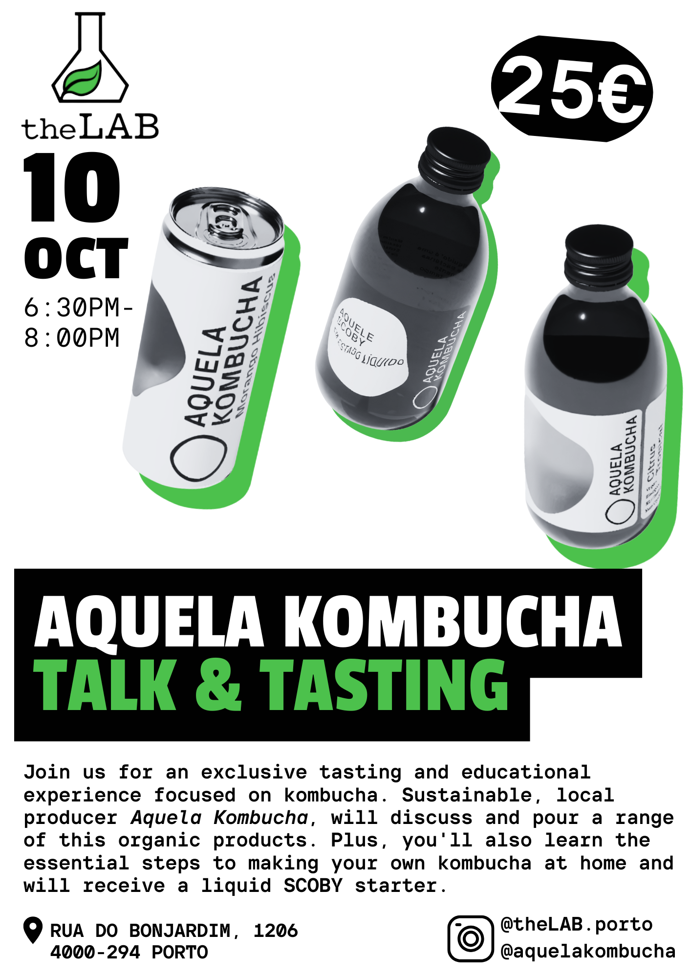 Join Aquela Kombucha at theLAB Porto for an exclusive talk and tasting on Thursday,