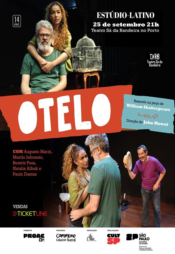 Otelo chega ao Teatro Sá da Bandeira | Sala Estúdio Latino