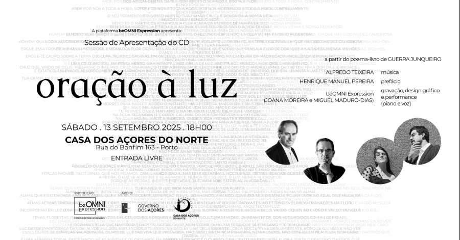 Sessão de Apresentação do Disco Oração à Luz no Porto