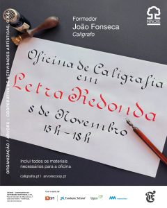 Caligrafia em Letra Redonda ✒️ Oficina com João Fonseca Uma introdução prática à Letra Redonda, o elegante estilo caligráfico que marcou gerações e foi amplamente ensinado nas escolas portuguesas dos séculos XIX e XX. Inspirada no modelo francês Ronde, esta caligrafia distingue-se pelas formas arredondadas, ritmo fluido e legibilidade. Durante a oficina, os participantes aprenderão o uso do aparo, tinta e papel, explorando o alfabeto minúsculo e maiúsculo, números e sinais diacríticos — culminando na escrita de uma frase final. Uma oportunidade para redescobrir um saber tradicional com valor artístico e cultural. ð Formador: João Fonseca — engenheiro civil de formação, apaixonou-se pela caligrafia em 2018, dedicando-se desde então ao estudo e prática desta arte que considera uma “jornada emocional que resgata memórias e sentimentos.” ð 8 de novembro, 15:00 ð Cooperativa Árvore, R. de Azevedo de Albuquerque 1 – Porto ð¶ 30–35 € | ð 16+ ð Inscrição: yzplsold.paperform.co ð§ Informações: cursos@arvorecoop.pt | ☎️ 222 076 010