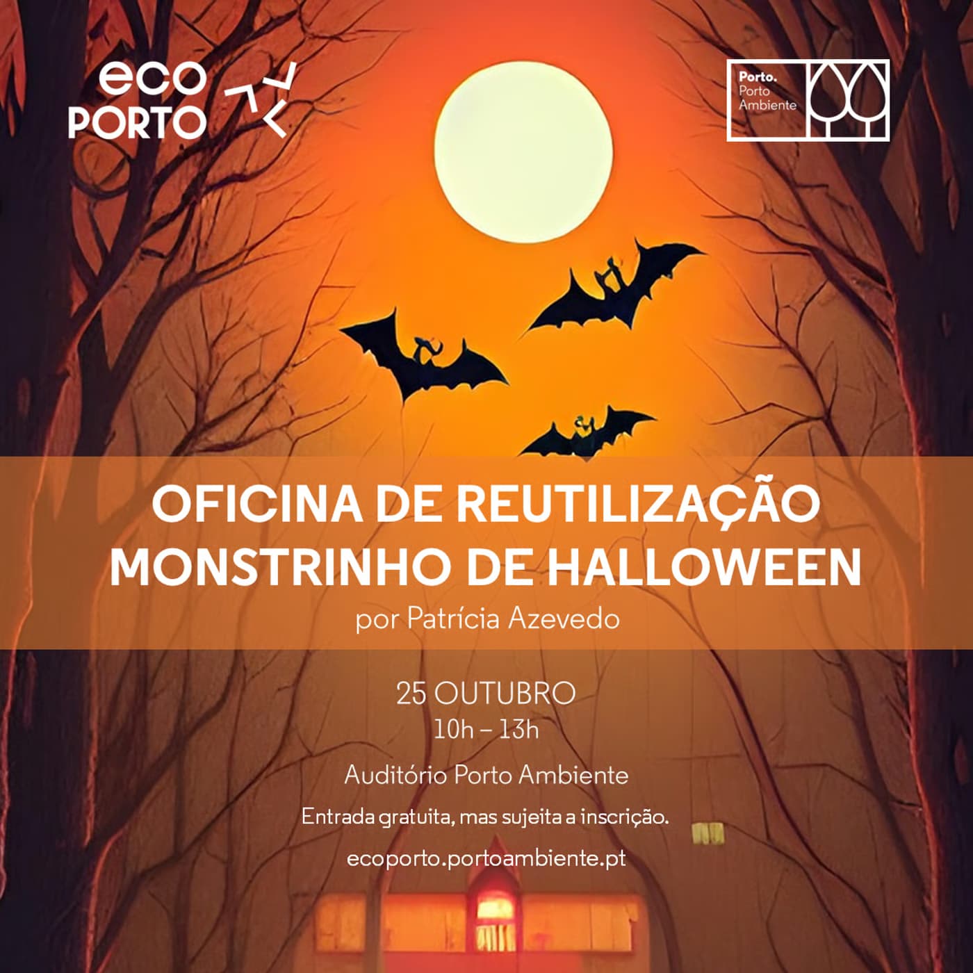 Monstrinhos de Halloween — Oficina de Reutilização no EcoPorto