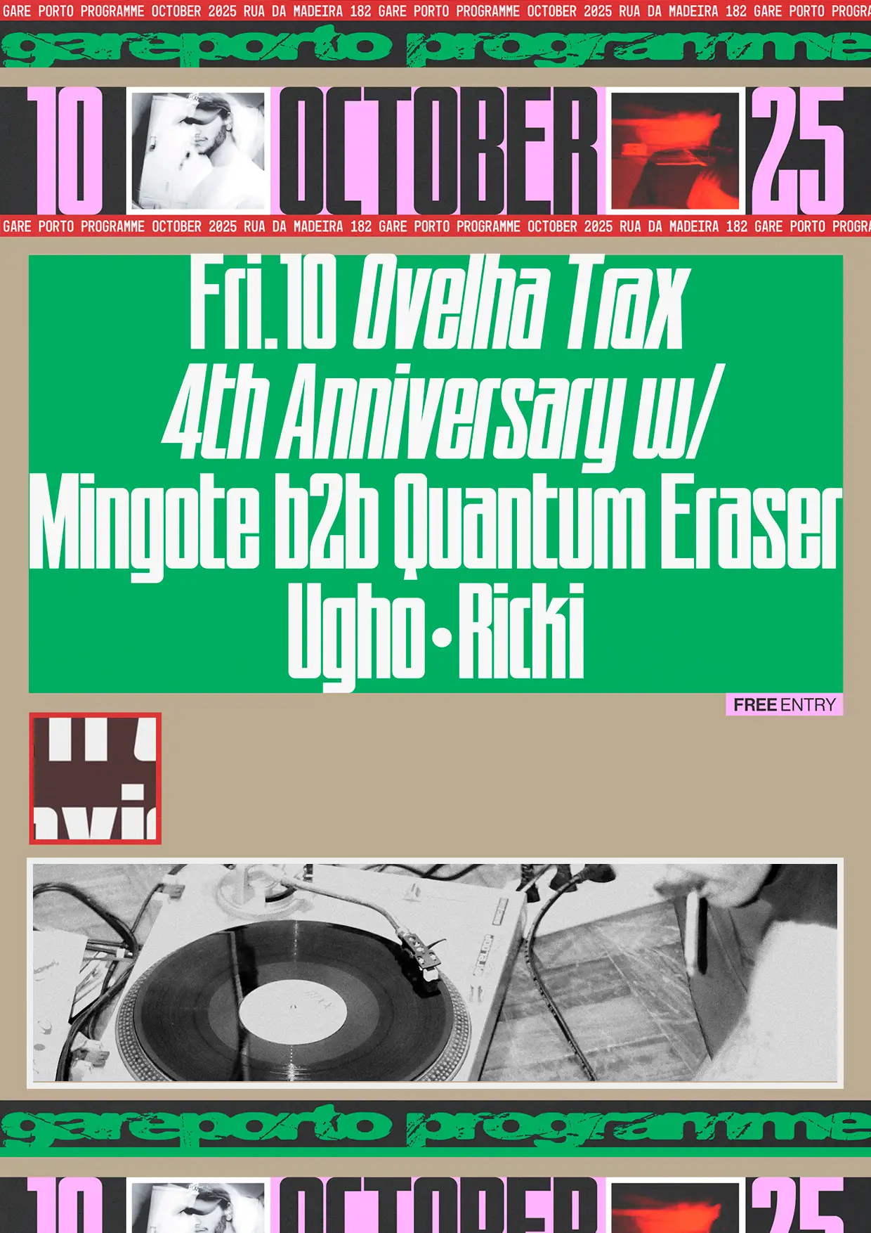 Ovelha Trax 4th Anniversary with Mingote b2b Quantum Eraser, Ugho, Ricki (