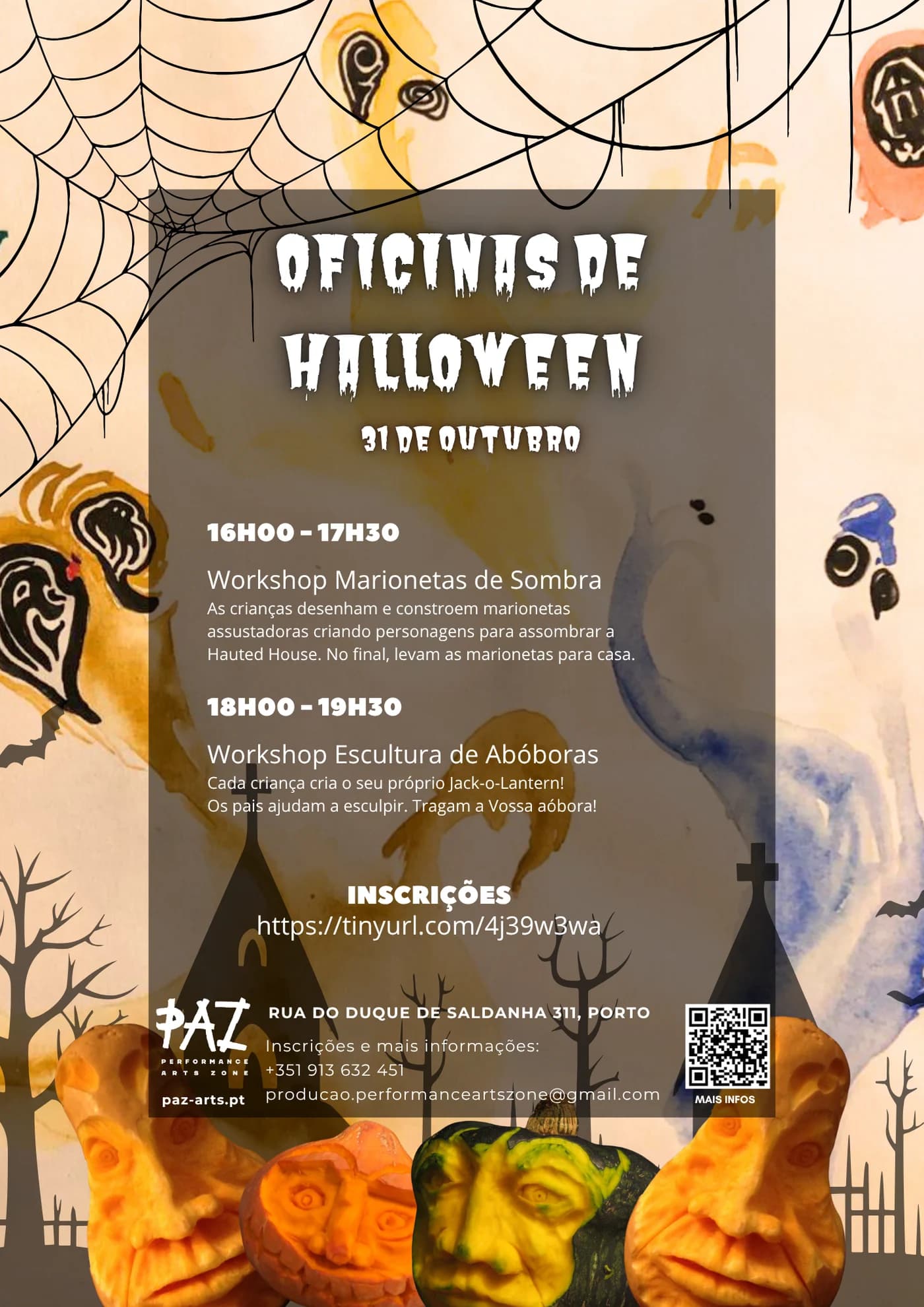 PAZ Assombrado — Oficinas Criativas de Halloween para Crianças