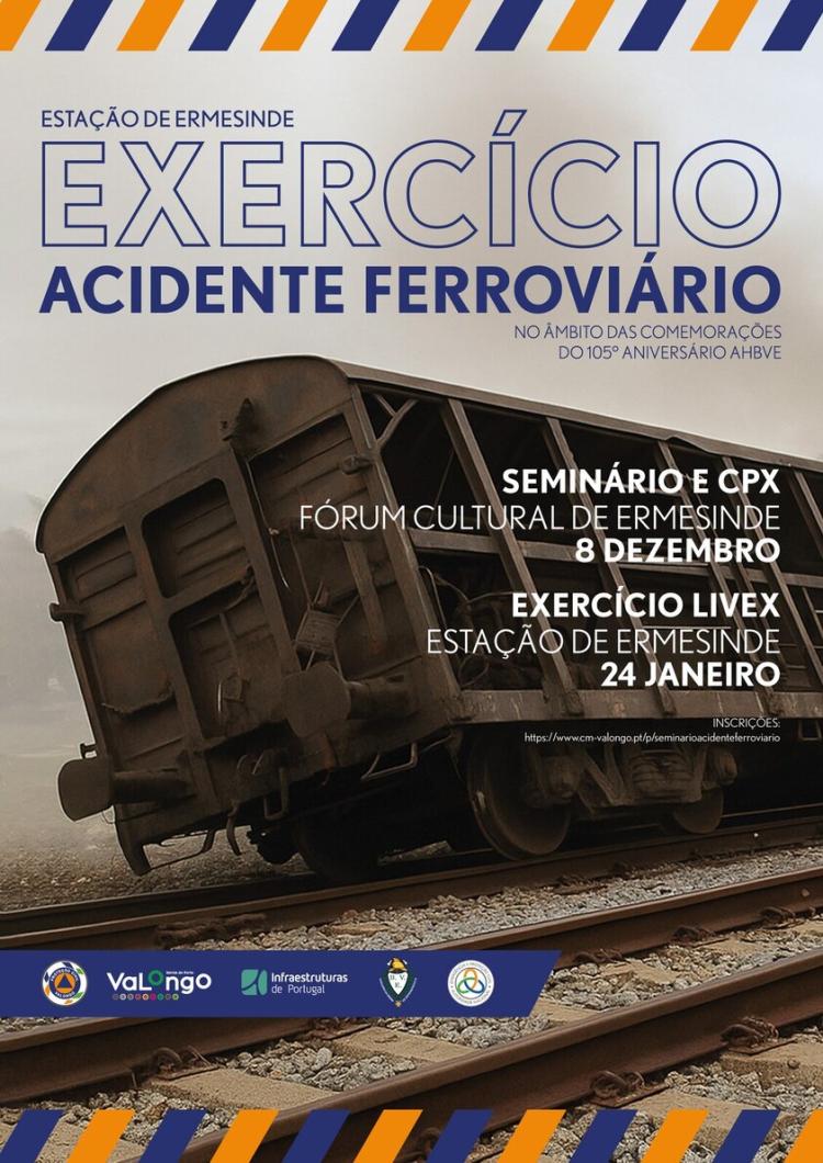 Exercício de Simulacro de Acidente Ferroviário em Valongo