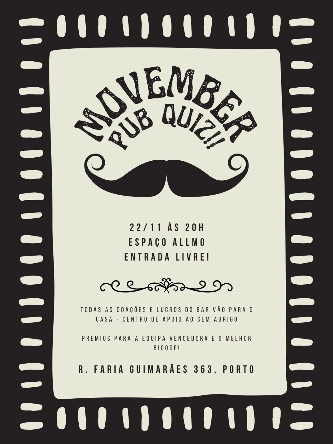 Movember Quiz Club — Noite Solidária & Cheia de Humor