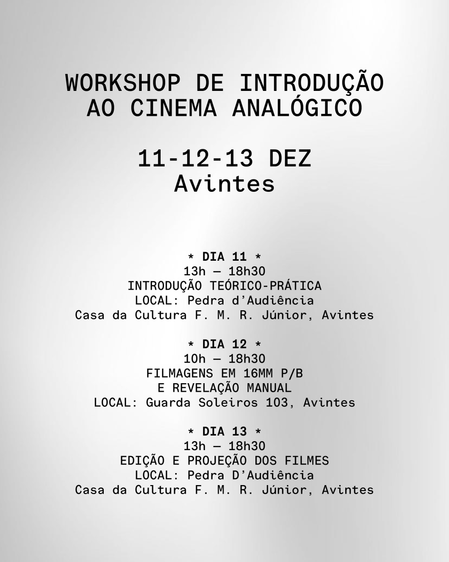 Cinema Analógico – Filmar, Revelar, Projetar